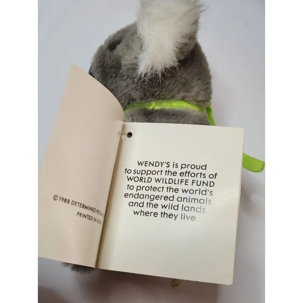 1988 Wendy’s WWF Koala Plush Determined Productions Vintage Promo Toy Korea